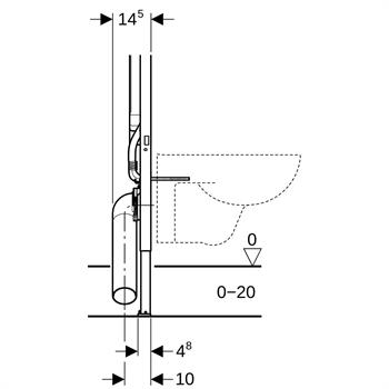 Geberit Sıgma Gömme Rezervuar Duvar Önü Alçıpan Uygulamalı Set, İnce,111.796.00.1