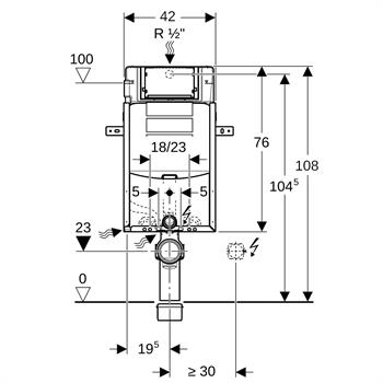 Geberit Sigma Gömme Rezervuar, Kalın, Kombifix,110.340.00.5