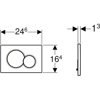 Geberit Sigma01 Kumanda Kapağı Çift Basmalı, Parlak /Mat Krom, 115.770.KA.5