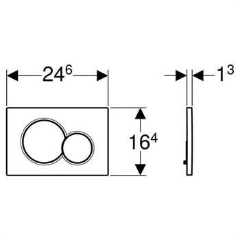 Geberit Sigma01 Kumanda Kapağı, Çift Basmalı, Beyaz, 115.770.11.5