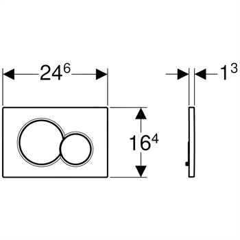 Geberit Sigma01 Kumanda Kapağı, Çift Basmalı, Mat Krom, 115.770.JQ.5