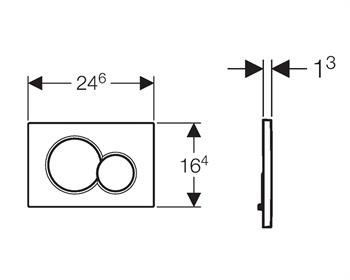 Geberit Sigma01 Kumanda Kapağı, Çift Basmalı, Parlak Krom, 115.770.21.5