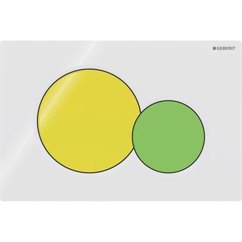 Geberit Sigma01 Kumanda Paneli Çift Basmalı, Bambini Beyaz-Sarı-Yeşil, 115.770.LA.5