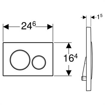 Geberit Sigma21 Kumanda Kapağı, Çift Basmalı (Krom Basma Buton), Beyaz Cam, 115.884.SI.1