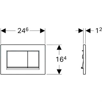 Geberit Sigma30 Kumanda Paneli, Çift Basmalı, Beyaz/Parlak/Beyaz, 115.883.KJ.1