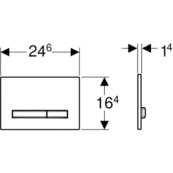 Geberit Sigma50 Kumanda Paneli, Çift Basmalı (Krom Basma Buton), Füme Cam, 115.788.SD.2