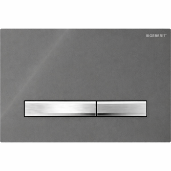 Geberit Sigma50 Kumanda Paneli, Çift Basmalı (Krom Basma Buton), Füme Cam, 115.788.SD.2