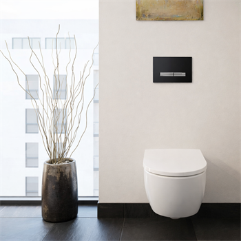 Geberit Sigma50 Kumanda Paneli, Çift Basmalı (Krom Basma Buton), Siyah, 115.788.DW.2