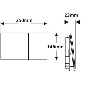 Geberit Sigma70 Çift Basmalı Kumanda Kapağı, Mat Siyah, 115.622.14.1