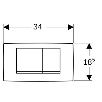 Geberit Twinline30 Kumanda Paneli Çift Basmalı, Parlak Krom, 115.899.KH.1