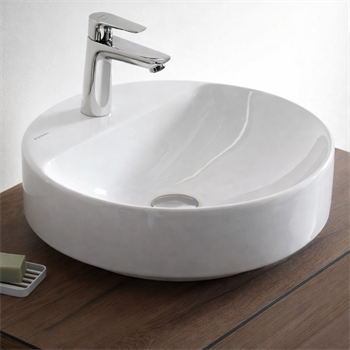 Geberit VariForm Batarya Banklı Yuvarlak Çanak Lavabo, 45 cm, 500.770.01.2