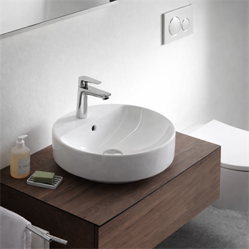 Geberit VariForm Batarya Banklı Yuvarlak Çanak Lavabo, 45 cm, 500.769.01.2