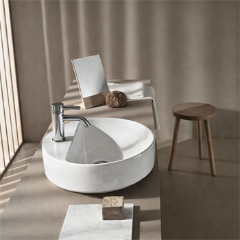 Geberit VariForm Batarya Banklı Yuvarlak Çanak Lavabo, 45 cm, 500.770.01.2