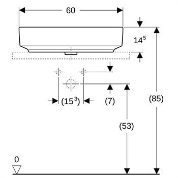 Geberit VariForm Dikdörtgen Lavabo 60x45 cm Beyaz, 500.781.01.2