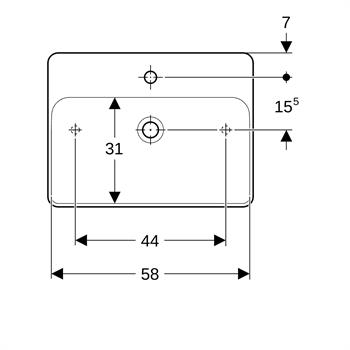 Geberit VariForm Dikdörtgen Lavabo 60x45 cm Beyaz, 500.781.01.2