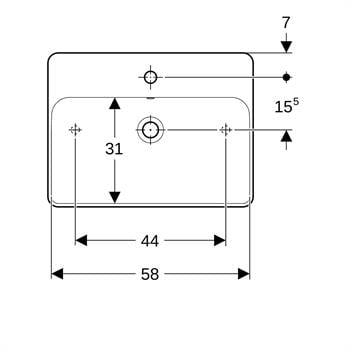 Geberit VariForm Dikdörtgen Lavabo 60x45 cm Beyaz, 500.780.01.2