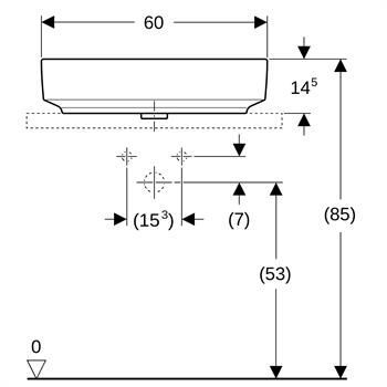 Geberit VariForm Eliptik Lavabo 60x45 cm Beyaz, 500.777.01.2