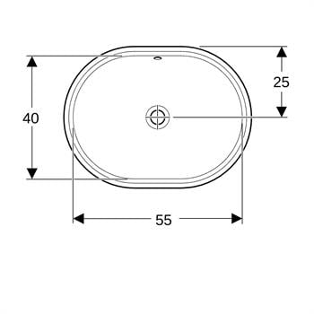Geberit VariForm Eliptik Tezgah Altı Lavabo Beyaz, 500.756.01.2
