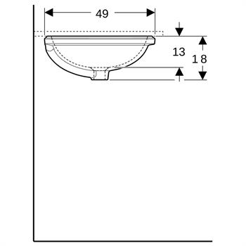 Geberit VariForm Eliptik Tezgah Altı Lavabo Beyaz, 500.756.01.2