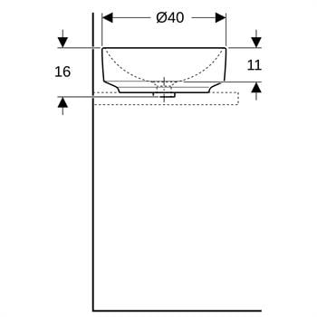 Geberit VariForm Yuvarlak Çanak Lavabo 40x40cm Beyaz, 500.768.01.2
