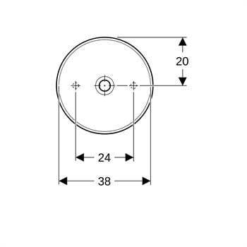 Geberit VariForm Yuvarlak Çanak Lavabo 40x40cm Beyaz, 500.768.01.2