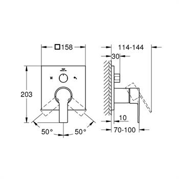 Grohe Allure Ankastre Banyo ve Duş Bataryası (Sıva Üstü Grubu), 3 Yollu Krom, 29176001