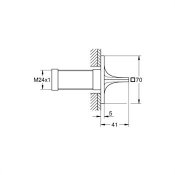 Grohe Allure Ankastre Stop Valf (Sıva Üstü Grubu) Krom, 19334001