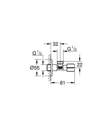 Grohe Ara Musluk (1/2 giriş, 1/2 çıkışlı), Mat Siyah, 1023422430