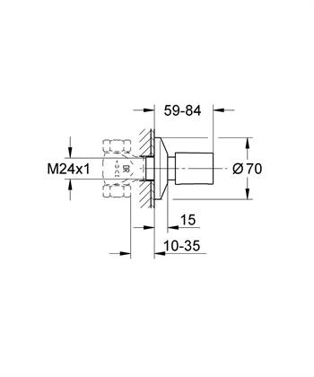 Grohe Bau Cosmopolitan Ankastre Stop Valf, Fırçalı Sert Grafit (Sıva Üstü Grubu), 19917AL0