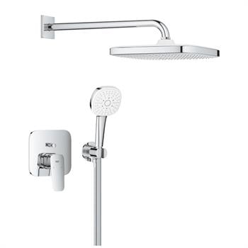 Grohe Cubeo Ankastre Banyo Bataryası, Tepe ve El Duşu Seti, Krom, 1053360000
