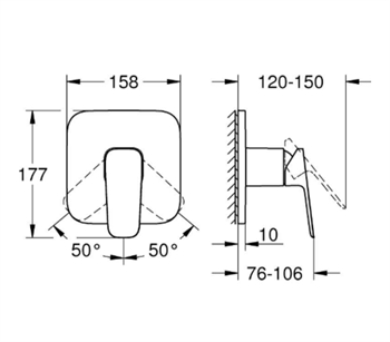 Grohe Cubeo Ankastre Duş Bataryası (Sıva Üstü Grubu) Krom, 1017770000