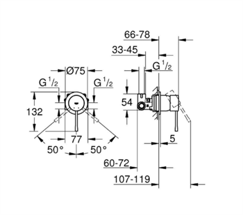 Grohe Essence Ankastre Duş Bataryası Krom, 29197000