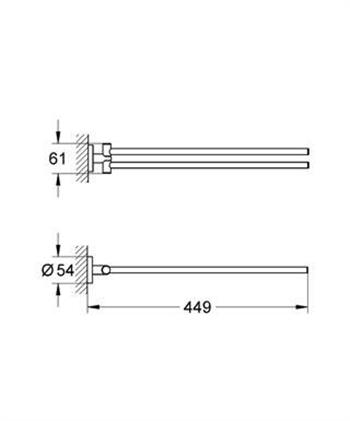 Grohe Essentials 2li Havluluk, Krom, 40371001