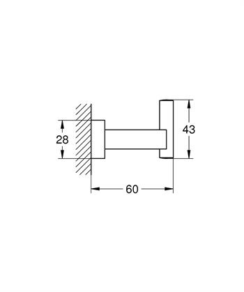 Grohe Essentials Cube Askı, Fırçalı Sert Grafit, 40511AL1