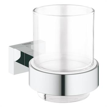 Grohe Essentials Cube Tutamaçlı Cam Fırçalık, Krom, 40755001
