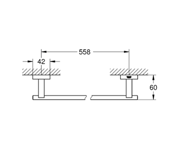 Grohe Essentials Cube Uzun Havluluk, Fırçalı Sert Grafit, 40509AL1