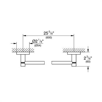 Grohe Essentials Havluluk, 60 cm, Fırçalı Sert Grafit, 40366AL1