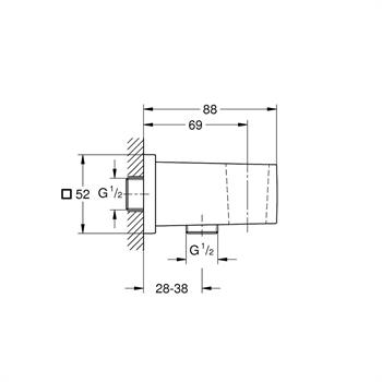 Grohe Euphoria Cube Askılı Duş Çıkış Dirseği, Sert Grafit, 26370A00