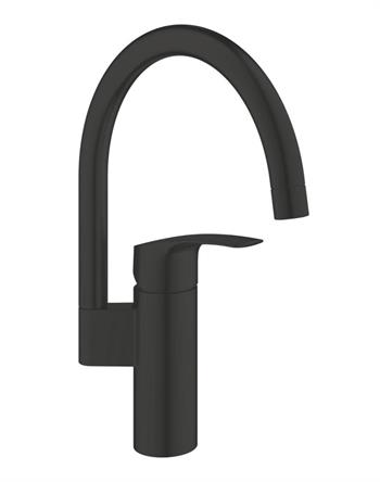 Grohe Eurosmart Kuğu Borulu Eviye Bataryası, Mat Siyah, 332022433