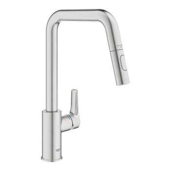 Grohe Eurosmart Kuğu Borulu Eviye Bataryası, Paslanmaz Çelik, 30619DC0
