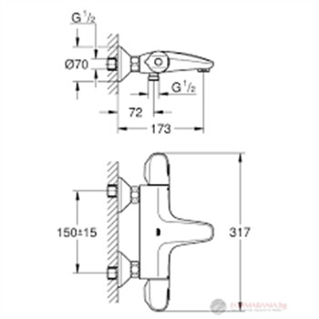 Grohe Grohtherm 1000 Termostatik Banyo Bataryası Krom, 34816003