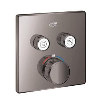 Grohe Grohtherm SmartControl Akış Kontrollü Ankastre Termostatik Banyo Bataryası (2 Yollu, Sıva Üstü Grubu), Sert Grafit, 29124A00