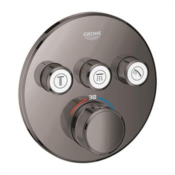 Grohe Grohtherm SmartControl Ankastre Termostatik Banyo/Duş Bataryası (Sıva Üstü Grubu), 3 Yollu, Sert Grafit, 29121A00