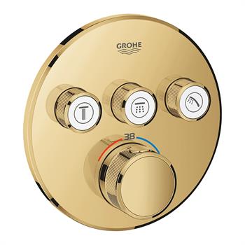 Grohe Grohtherm SmartControl Ankastre Termostatik Banyo/Duş Bataryası (Sıva Üstü Grubu), 3 Yollu, Altın, 29121GL0