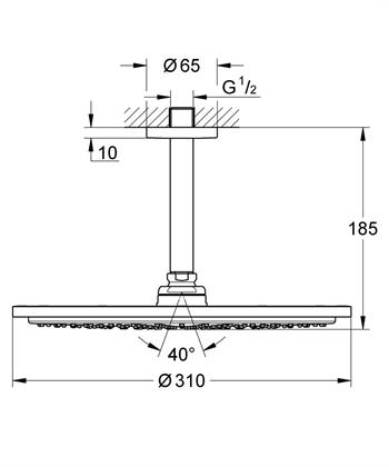 Grohe Rainshower Cosmopolitan 310 Tepe Duşu Seti 31 cm, Altın, 26067GL0