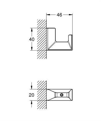 Grohe Selection Cube Havlu/Bornoz Askısı, Krom, 40782000