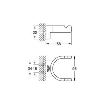 Grohe Selection İkili Havlu/Bornoz Askısı, FırçalıBakır, 41049DL0