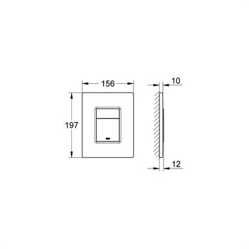 Grohe Skate Cosmopolitan Gömme Rezervuar Kumanda Paneli, Parlak Siyah, 38732KV0
