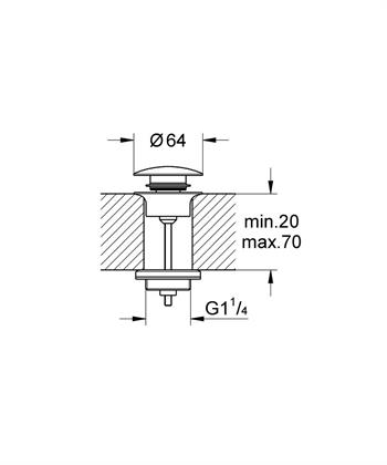 Grohe Tapa Takımı Bas-Aç Süzgeç, Mat Siyah, 1024642430