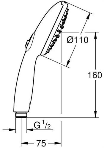 Grohe Tempesta 110 El Duşu, 2 Fonksiyonlu Krom, 27597003